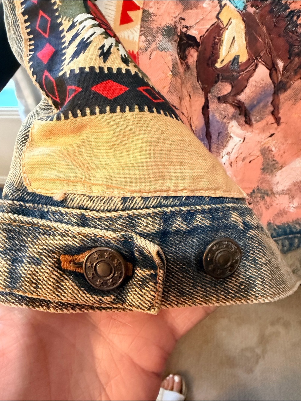 Vintage Hand-Painted Western Denim Jacket (ONLY ONE MADE) size M NWT - Picture 11 of 15